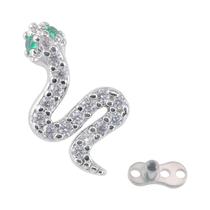 Piercing Micro Dermal Em Forma De Cobra Com Base De Titânio G23, Joia Corporal Para Implante