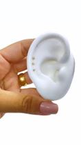 Piercing Micro Ponto Australiano Cartilagem Três Peças Prateado e Dourado