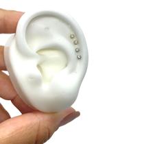 Piercing Micro Reto Push Pin Com Pedra Zircônia 6mm