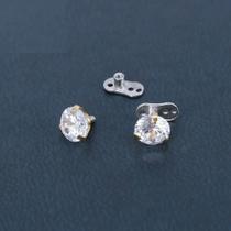 Piercing Microdermal Zirconia Pedra Cristal 3mm 4mm 5mm Aço