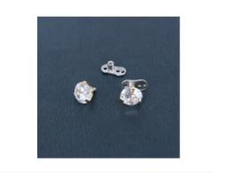 Piercing Microdermal Zirconia Pedra Cristal 5Mm Aço Dourado