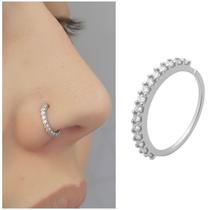 Piercing Nariz Aço cirúrgico 8mm Cravejado Nostril Delicado Piercing Nariz Aço cirúrgico 8mm Cravejado Nostril Delicado