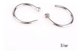 Piercing Nariz Argola Falso Fake - 01 Prata E 01 Preto