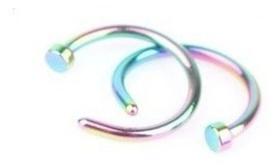 Piercing Nariz Argola Falso Fake - 01 Prata E 01 Preto Piercing Nariz Argola Falso Fake - 01 Prata E 01 Preto