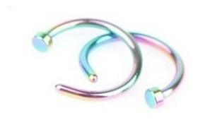 Piercing Nariz Argola Falso Fake - 01 Prata E 01 Preto