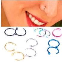 Piercing Nariz Argola Falso Fake - 2 Pretos Piercing Nariz Argola Falso Fake - 2 Pretos