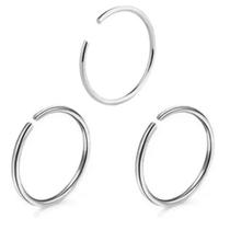 Piercing Nariz Argolinha Pressão Antialérgico - Kit 3 Unidades