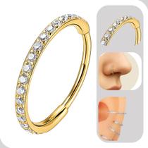 Piercing nariz e orelha articulado dourado 6mm com strass - China Piercing nariz e orelha articulado dourado 6mm com strass - China