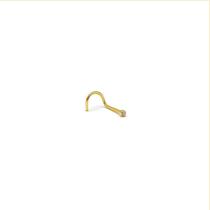 Piercing Nariz Em Ouro 18k Nostril Com Pedra Zircônia 1mm Ponto Luz
