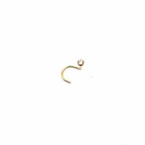 Piercing Nariz Ganchinho Ouro 18K Ponto de Luz 1.90mm Brilhante de Zircônia 25805