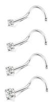 Piercing Nariz Nostril Aço Pedra Zirconia 3mm Pt De Luz