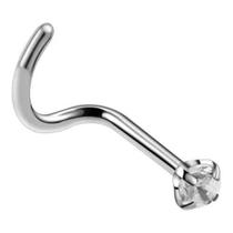 Piercing Nariz Nostril Aço Pedra Zirconia 3Mm Pt De Luz