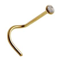 Piercing Nariz Nostril De Ouro 18k Com Pedra Ponto De Luz