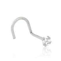 Piercing Nariz Nostril Ponto - Prata 925 - Pedra Zircônia 2mm - MPJoias