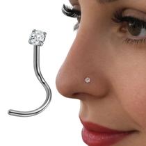 Piercing Nariz Ponto De Luz Aço Cirúrgico Coração Nostril Piercing Nariz Ponto De Luz Aço Cirúrgico Coração Nostril