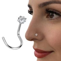 Piercing Nariz Ponto De Luz Aço Cirúrgico Coração Nostril Piercing Nariz Ponto De Luz Aço Cirúrgico Coração Nostril