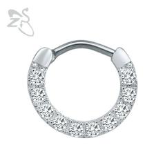 Piercing Nariz Septo Prata Pedra Zirconia Daith Aço 10 Mm Piercing Nariz Septo Prata Pedra Zirconia Daith Aço 10 Mm