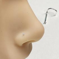 Piercing Nostril Mini Ponto de Luz Prata 925 Pedra Zircônia de 1mm
