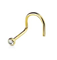 Piercing Nostril Nariz Ponto de Luz em Ouro 18k