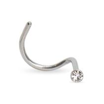 Piercing Nostril para Nariz/ Aba Nasal Aço Cirúrgico Pedra Branca