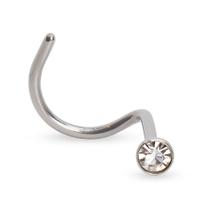 Piercing Nostril para Nariz/ Aba Nasal Aço Cirúrgico Pedra Branca