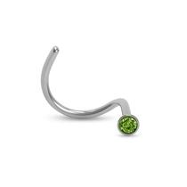 Piercing Nostril para Nariz em Titânio com Zircônias Verde Piercing Nostril para Nariz em Titânio com Zircônias Verde