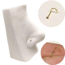 Piercing Nostril Ponto De Luz Pedra 1,5mm Folheado A Ouro