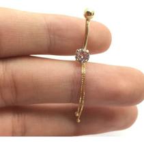 Piercing Ouro 18k Umbigo Pedra Redonda Branca Ponto De Luz Com 2 Corrente Co243K090 Piercing Ouro 18k Umbigo Pedra Redonda Branca Ponto De Luz Com 2 Corrente Co243K090