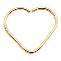 Piercing Para Daith Orelha Cartilagem Em Ouro 18k Coração Dourado