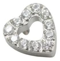 Piercing Para Helix Em Titânio Coração Vazado Pedra Cristal Piercing Para Helix Em Titânio Coração Vazado Pedra Cristal