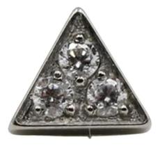 Piercing Para Hélix Triangulo Com Pedra Cristal Em Titânio