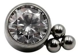 Piercing Para Orelha Com Pedra Cristal Titânio Com Esferas Piercing Para Orelha Com Pedra Cristal Titânio Com Esferas