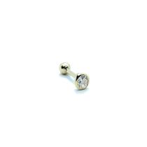 Piercing Ponto de Luz Cravação Inglesa 4mm Helix Cartilagem Trágus Ouro 18K 25788 K040 Piercing Ponto de Luz Cravação Inglesa 4mm Helix Cartilagem Trágus Ouro 18K 25788 K040