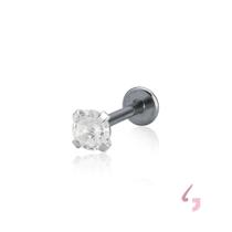 Piercing Ponto de Luz Tragus 4mm Prata 925 Base Reta Piercing Ponto de Luz Tragus 4mm Prata 925 Base Reta