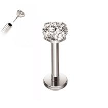 Piercing Ponto Luz Brilhante Sem Rosca Titânio G23 Ouro PVD Cor:DouradoTamanho:6mm (P)