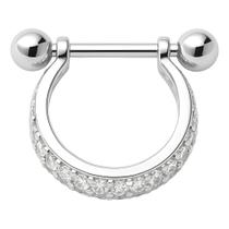 Piercing Prata 925 Argola 2 Fileiras Cravejadas Para Helix