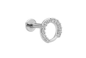 Piercing Prata 925 Bolinha Redonda Cravejado Delicado