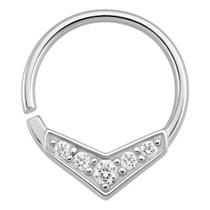 Piercing Prata 925 Conch Com Detalhe Cravejado Piercing Prata 925 Conch Com Detalhe Cravejado