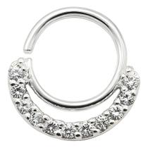 Piercing Prata 925 De Furo Arco Duplo Zircônia Septo Piercing Prata 925 De Furo Arco Duplo Zircônia Septo