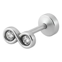 Piercing Prata 925 Infinito Brilhante Para Hélix E Tash Rock