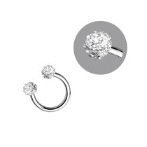 Piercing Prateado Orelha Ferradura De Bolinhas Brilhante Piercing Prateado Orelha Ferradura De Bolinhas Brilhante