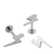 Piercing Raio Prata Aço Cirúrgico