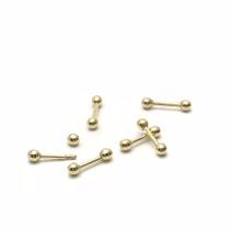 Piercing Reto Bolinha Bolinha Classico Ouro 18k