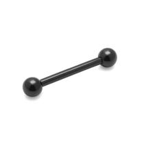 Piercing Reto Microbell 1.2mm Aço Cirúrgico Preto PVD