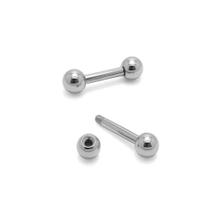 Piercing Reto Microbell 1.2mm em Titânio Natural