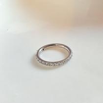 Piercing Segmento de Argola de Aço com Pedras Zircônia - Piercing Segmento de Argola de Aço com Pedras Zircônia -