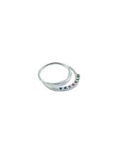 Piercing septo duplo com strass colorido prata 925