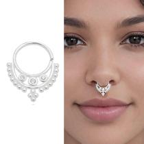 Piercing Septo estilo Indiano Mandala Prata legitíma 925 Piercing Septo estilo Indiano Mandala Prata legitíma 925