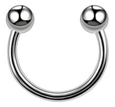 Piercing Septo Ferradura Titânio Cartilagem Preto Prata Piercing Septo Ferradura Titânio Cartilagem Preto Prata