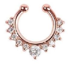Piercing Septo Indiano Falso Fake Strass Nariz Prata Ou Ouro - De Castro joias Piercing Septo Indiano Falso Fake Strass Nariz Prata Ou Ouro - De Castro joias